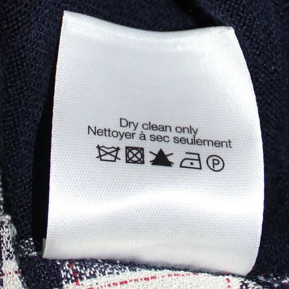 Veronica Beard Wool Plaid Gemma Sweater Women's Navy  size Small/Medium - Picture 7 of 7